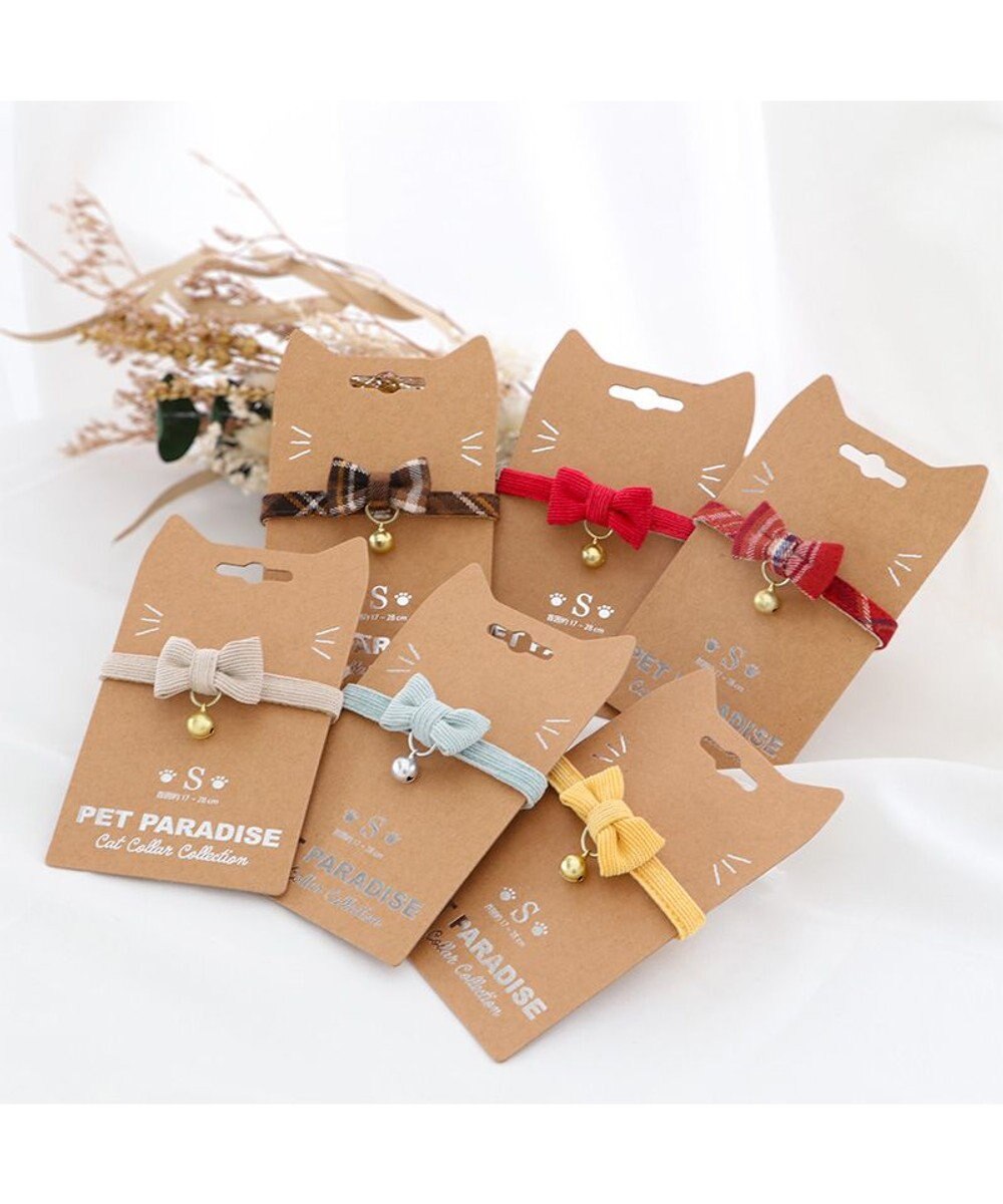 PET PARADISE 猫用 首輪 タータンチェック 【小】 【中】  ブラウンチェック 