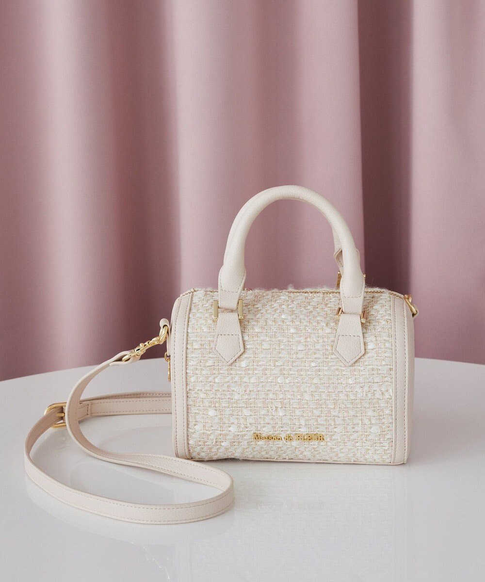 Maison de FLEUR LINTONツイード2Wayミニボストンバッグ 