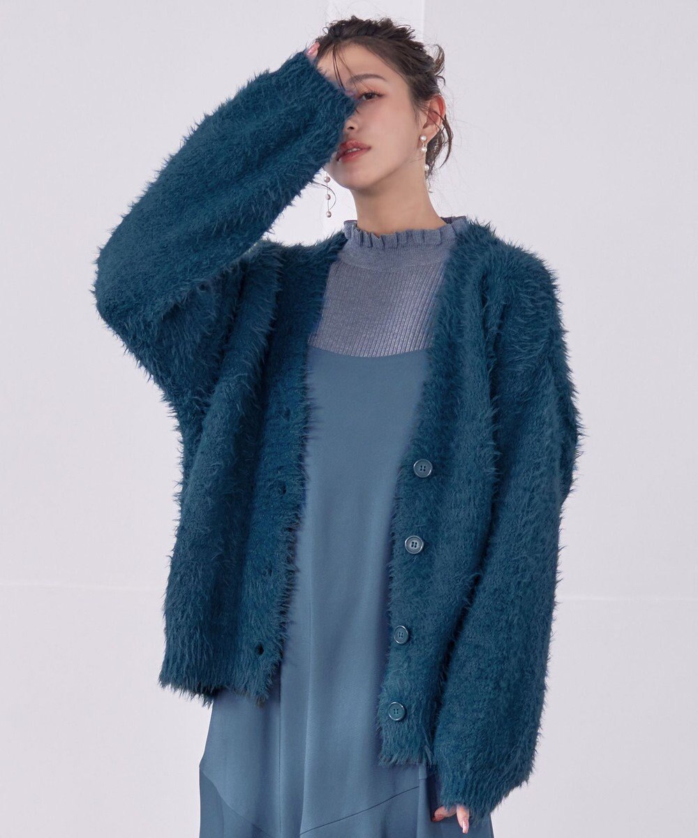 Tiaclasse 【洗える】シャギーニットカーディガン 