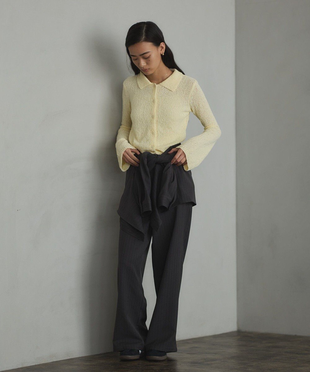 CRAFT STANDARD BOUTIQUE ブークレヤーン衿付きニットカーディガン 