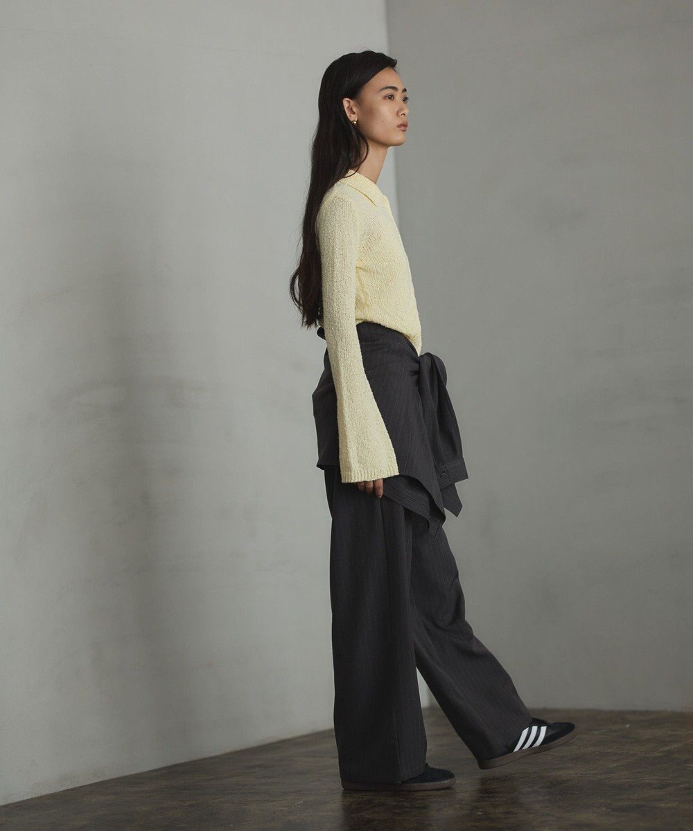 CRAFT STANDARD BOUTIQUE ブークレヤーン衿付きニットカーディガン 