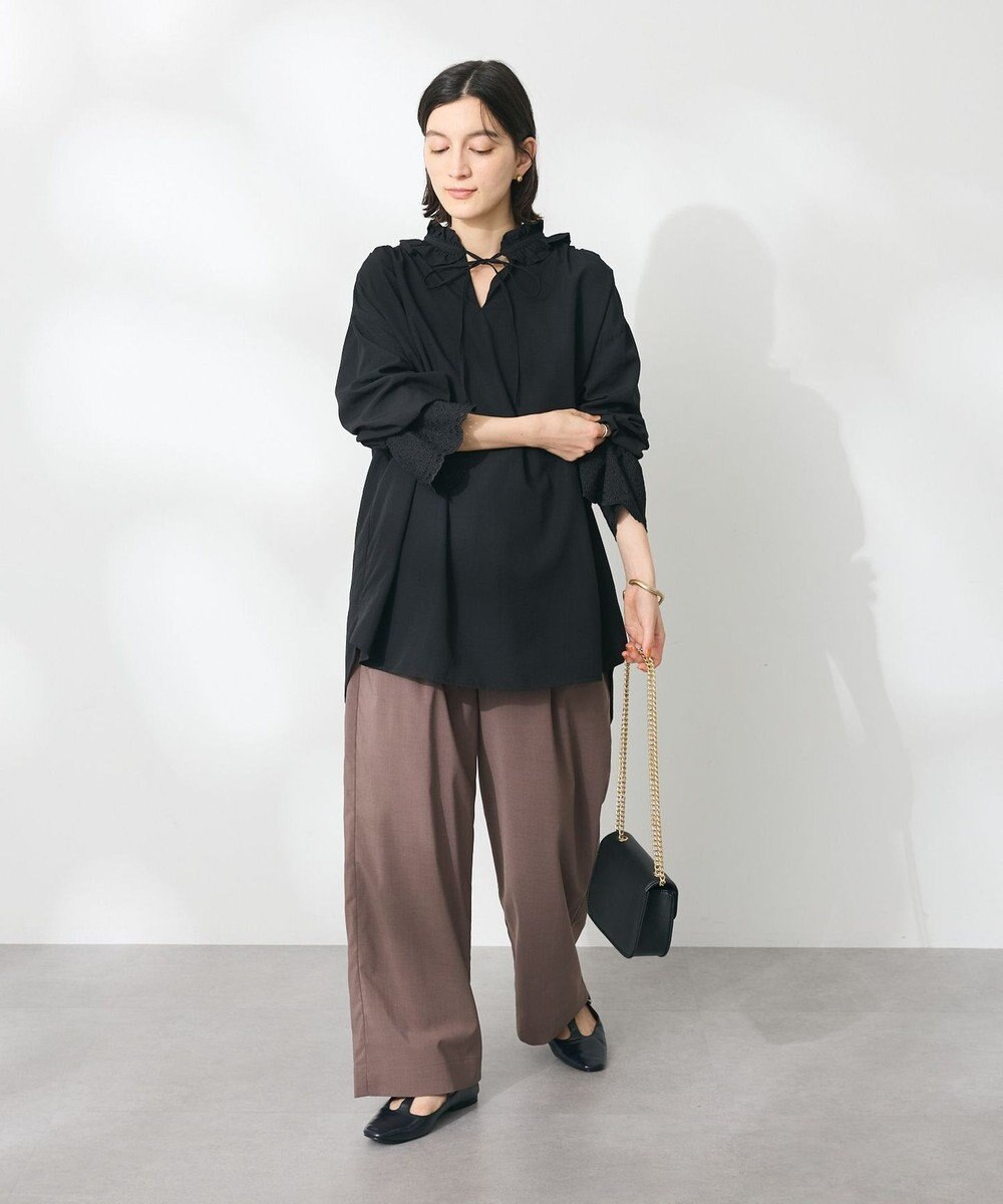 CRAFT STANDARD BOUTIQUE デシンフリル刺繍スリーブブラウス 