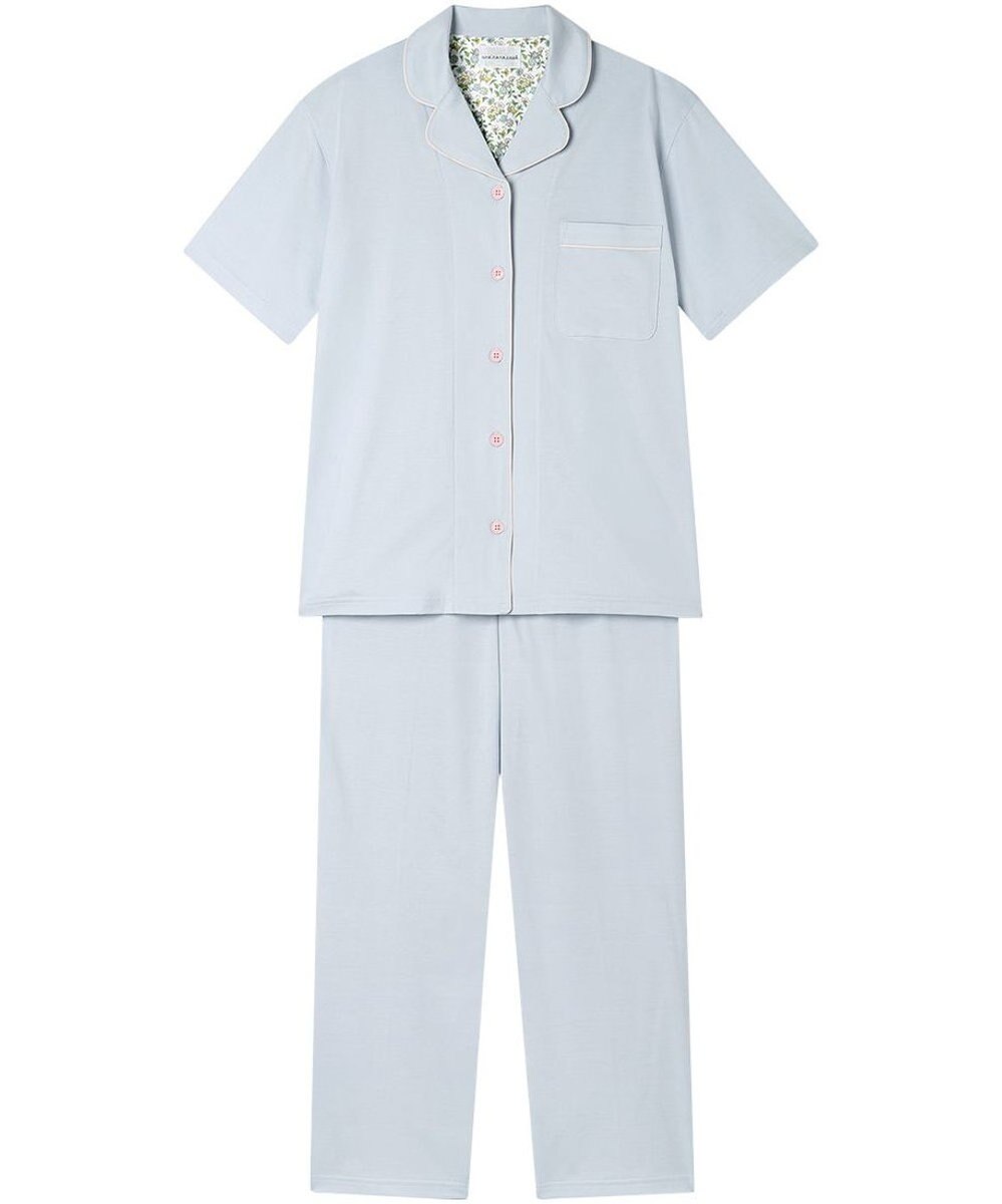 une nana cool 【綿100%】60/2 やわらか天竺 半袖開襟パジャマ MADE WITH LIBERTY FABRIC 