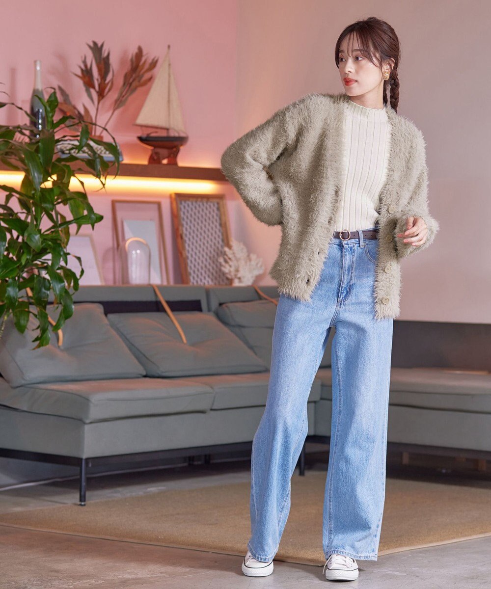 Tiaclasse 【洗える】シャギーニットカーディガン 