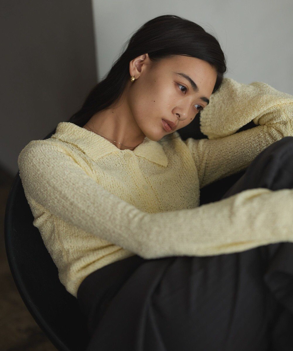 CRAFT STANDARD BOUTIQUE ブークレヤーン衿付きニットカーディガン 