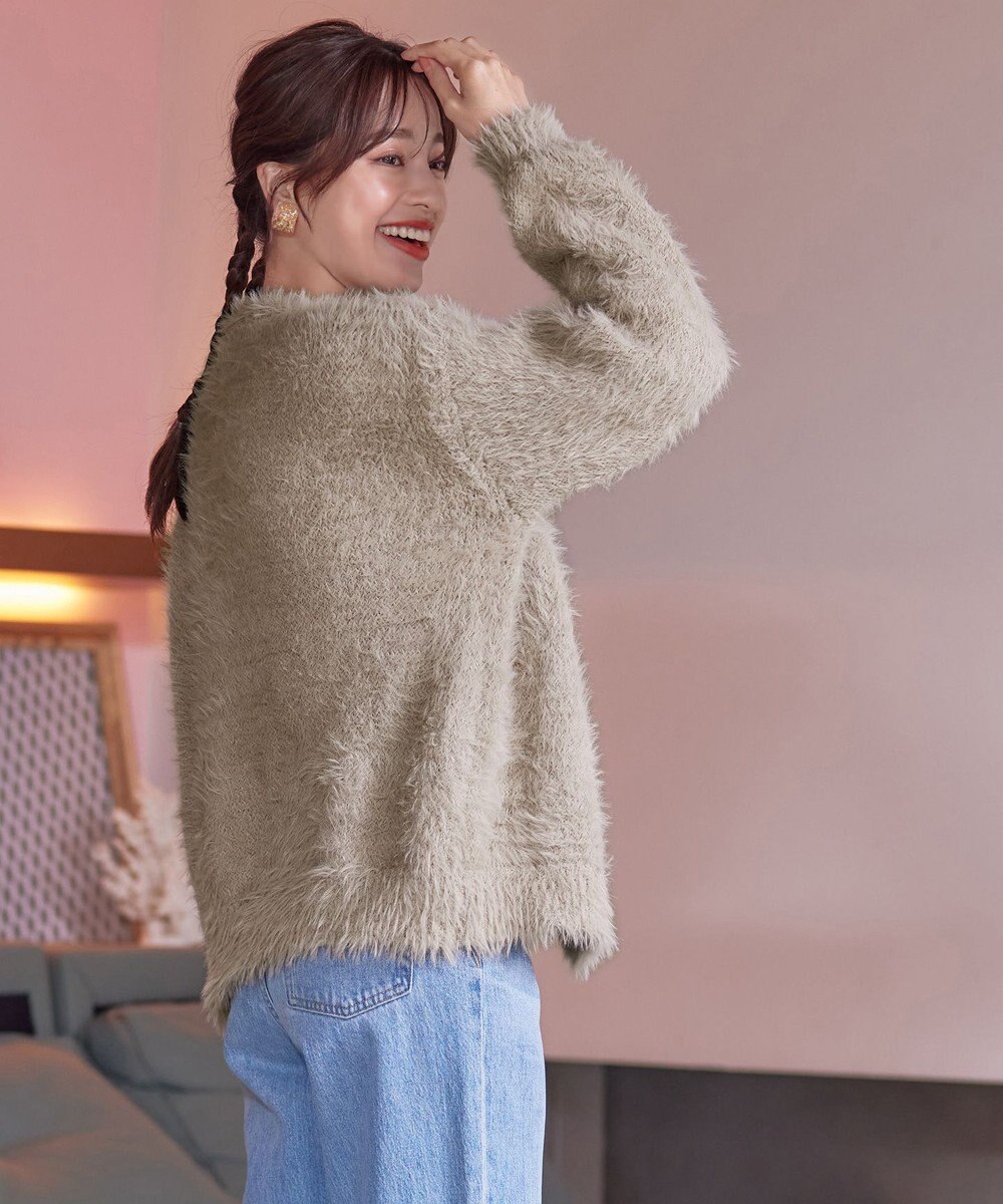 Tiaclasse 【洗える】シャギーニットカーディガン 