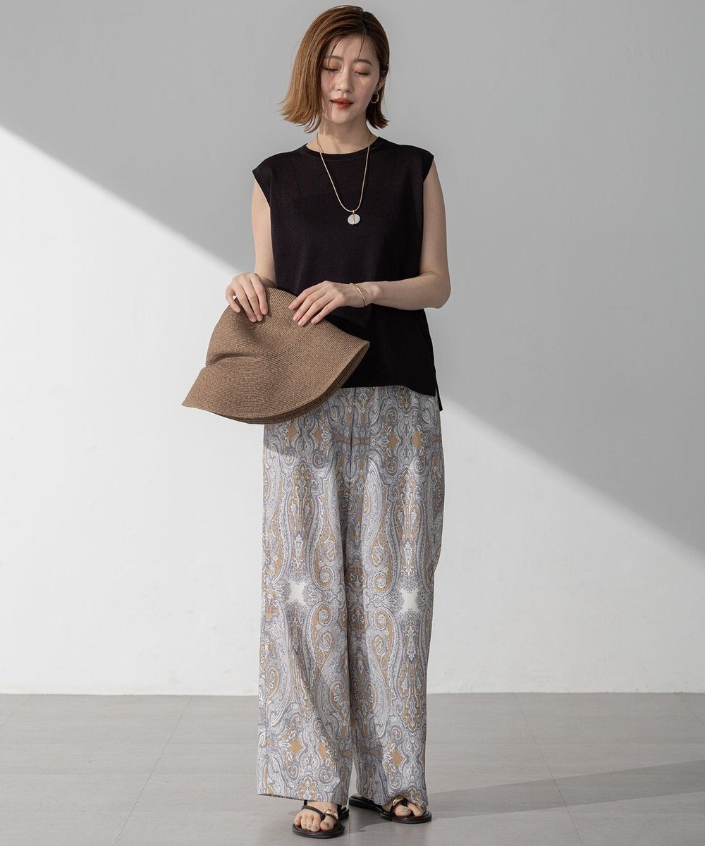 23区 【CanCam10月号掲載/新色追加】シャイニーシアー ノースリーブ ニット 