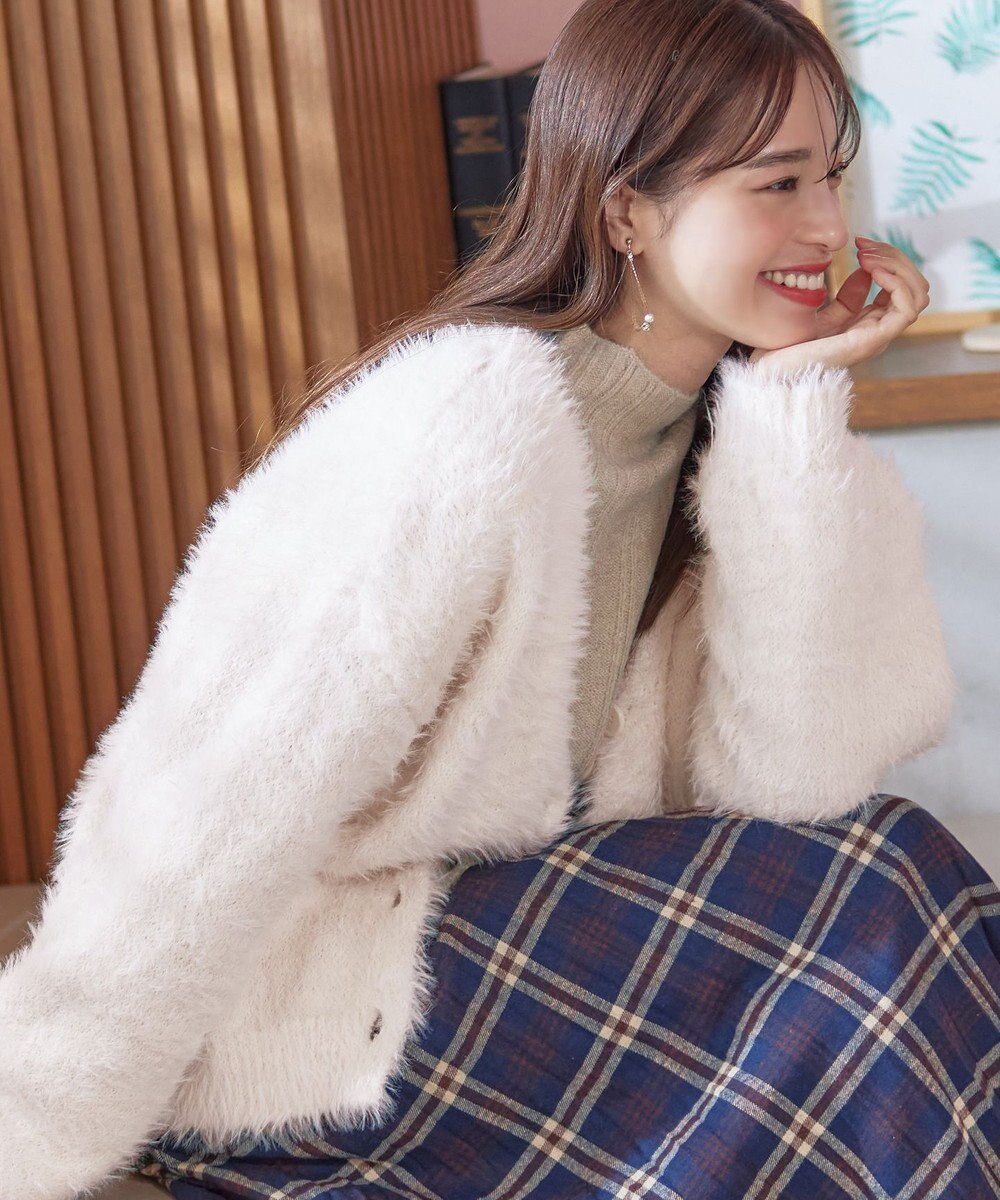 Tiaclasse 【洗える】シャギーニットカーディガン 