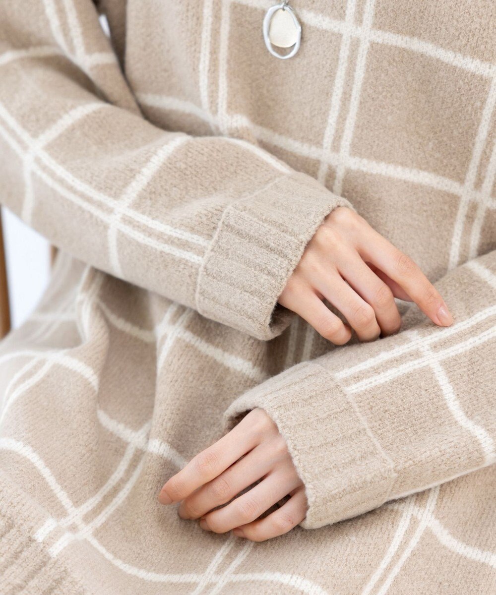 Tiaclasse 【洗える】チェックジャガードニットチュニック 