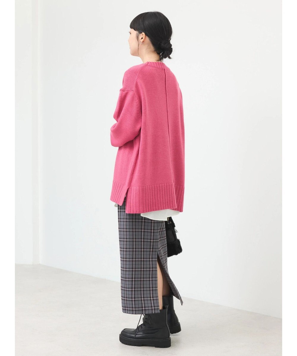 earth music&ecology ウォッシャブル脇スリットクルーネックプルオーバー 