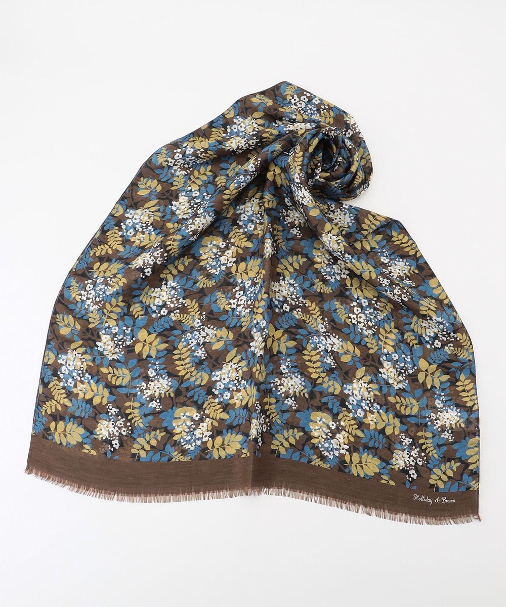 JOSEPH ABBOUD スモールリーフプリント ストール 