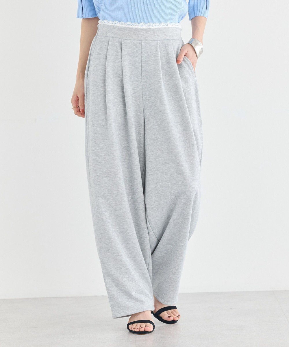 earth music&ecology レースレイヤード風スウェットパンツ 