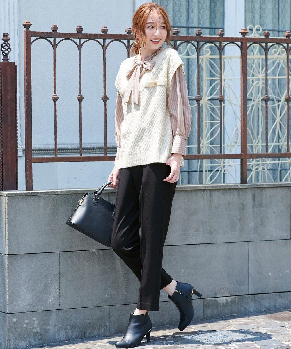 ANY SIS 【保温性あり/洗える】サーモ 2WAYストレッチ テーパード パンツ 