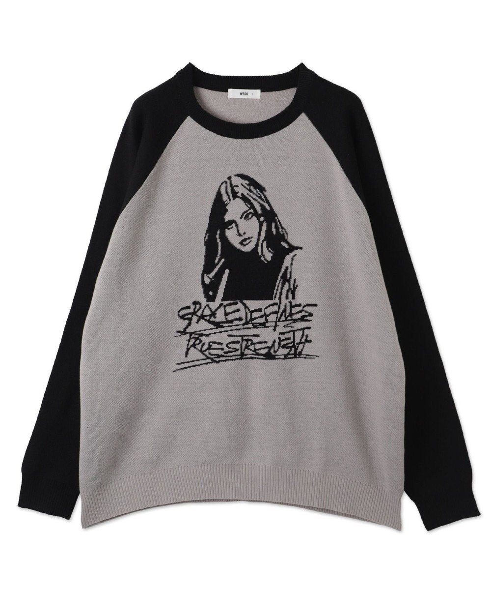 WEGO ラグランジャガードグラフィックプルオーバー 