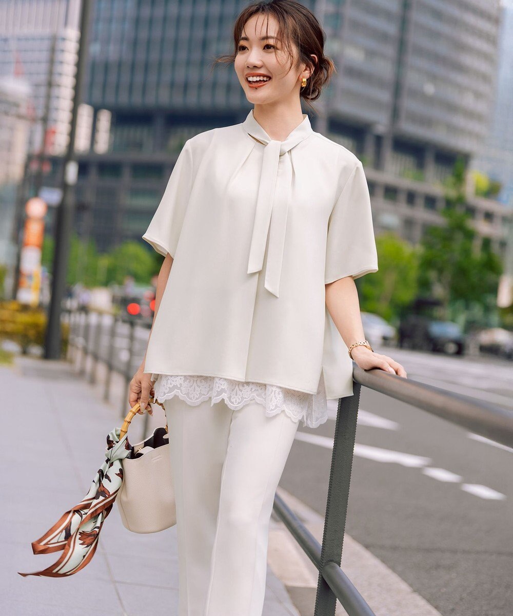 23区 L 【Oggi・CLASSY.掲載】ストレッチジョーゼット テーパード パンツ 