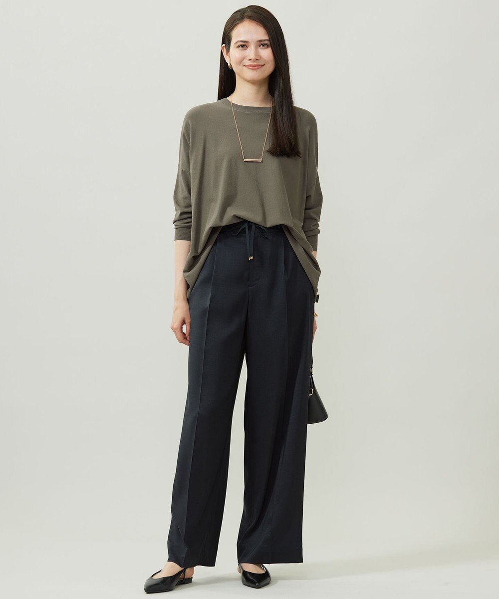 自由区 L 【WEB限定カラーあり】レーヨンストレッチ ニットT 