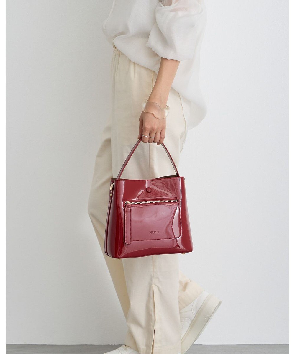 MioFIRANO スクエアエナメルハンドバッグ 2WAY　FIRANO フィラノ 