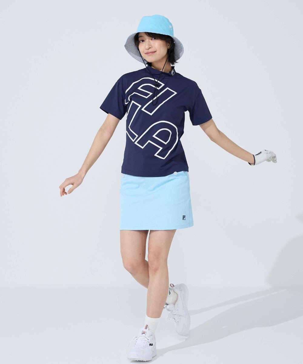 FILA GOLF／marie claire 【FILA GOLF】 シンプルロゴ半袖モックネックシャツ 