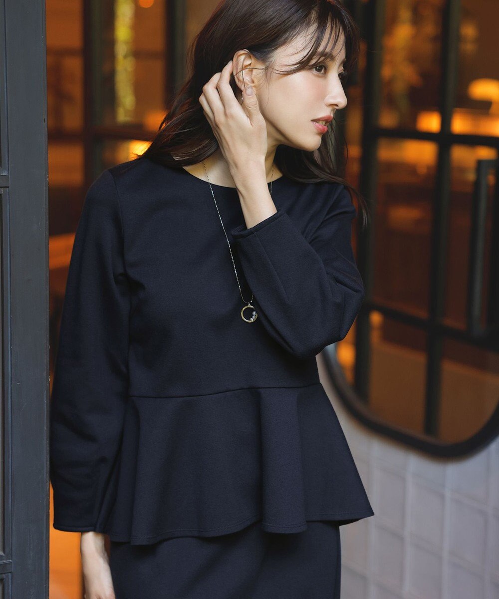 ANY SIS 【WEB・一部店舗限定】カットジャカードペプラム セットアップ 