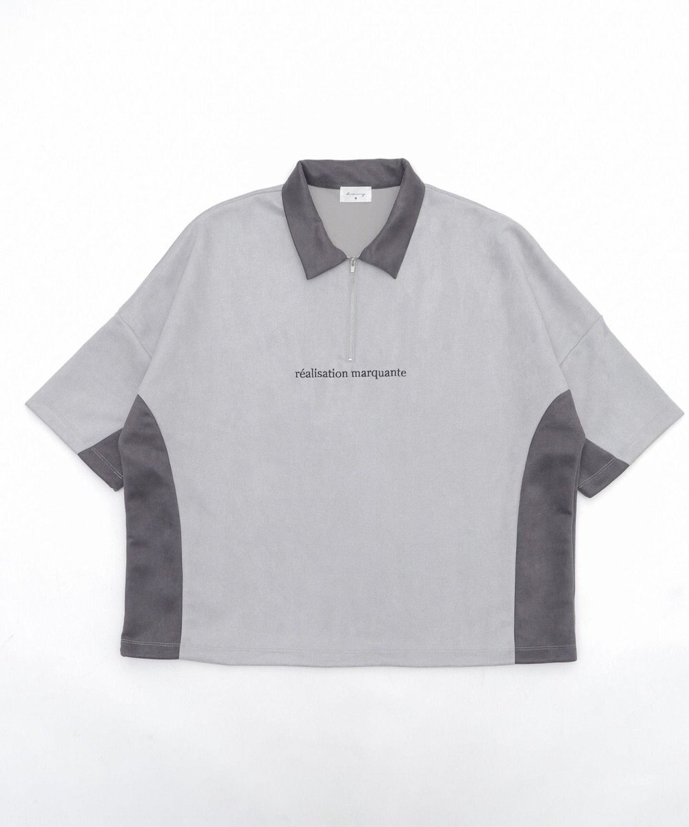 WEGO 【ユニセックス着用ITEM/MLサイズ展開】フェイクスウェードドルマンハーフZIPT（SS） 