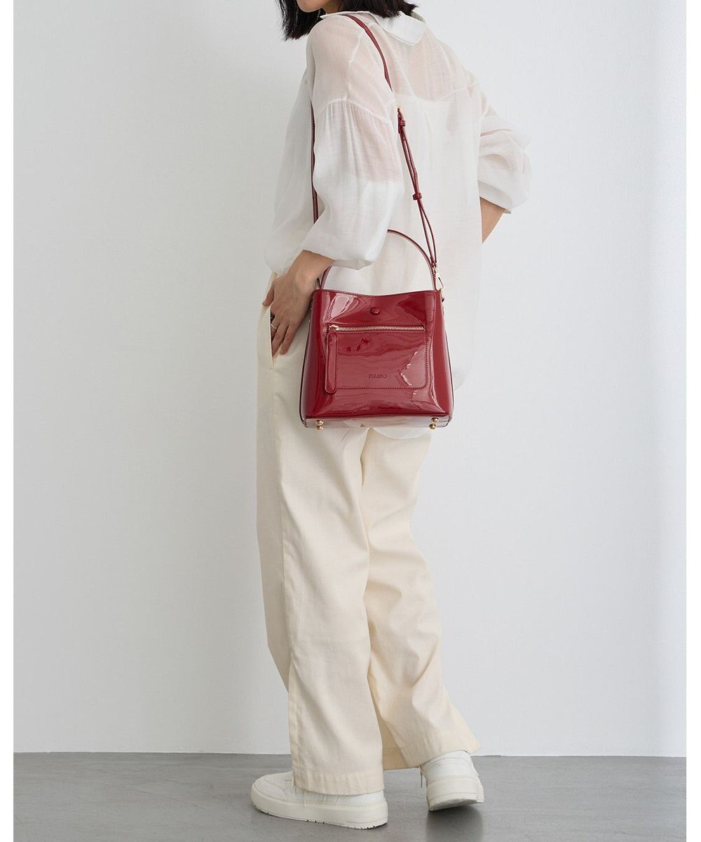 MioFIRANO スクエアエナメルハンドバッグ 2WAY　FIRANO フィラノ 