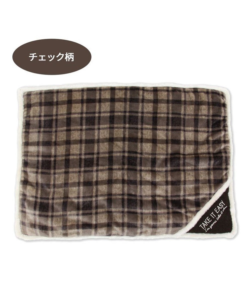 PET PARADISE ペットパラダイス 遠赤外線 ボアマット 《 チェック柄 》 (80×60cm) 