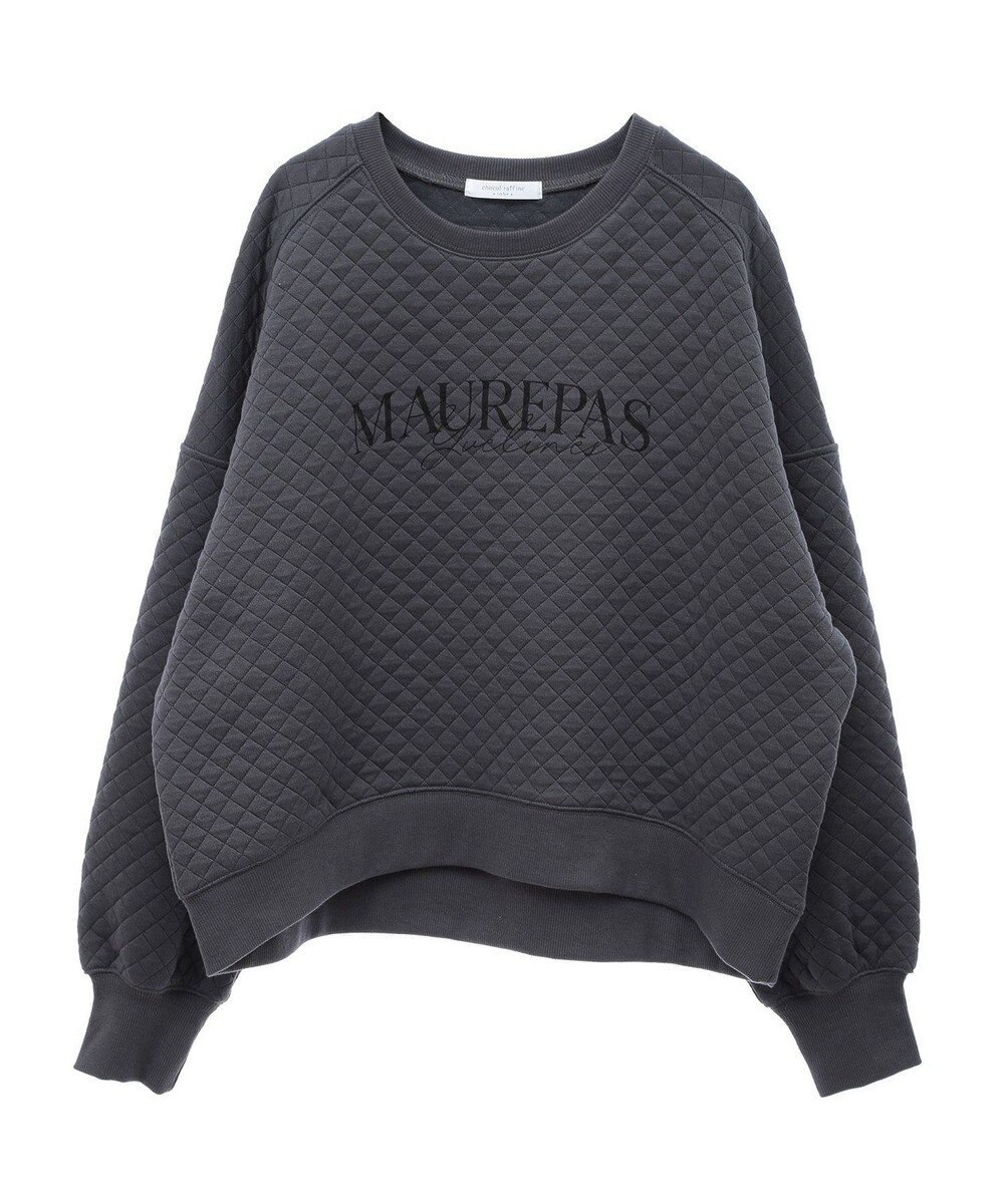 Green Parks ショート丈キルトロゴプルオーバー 