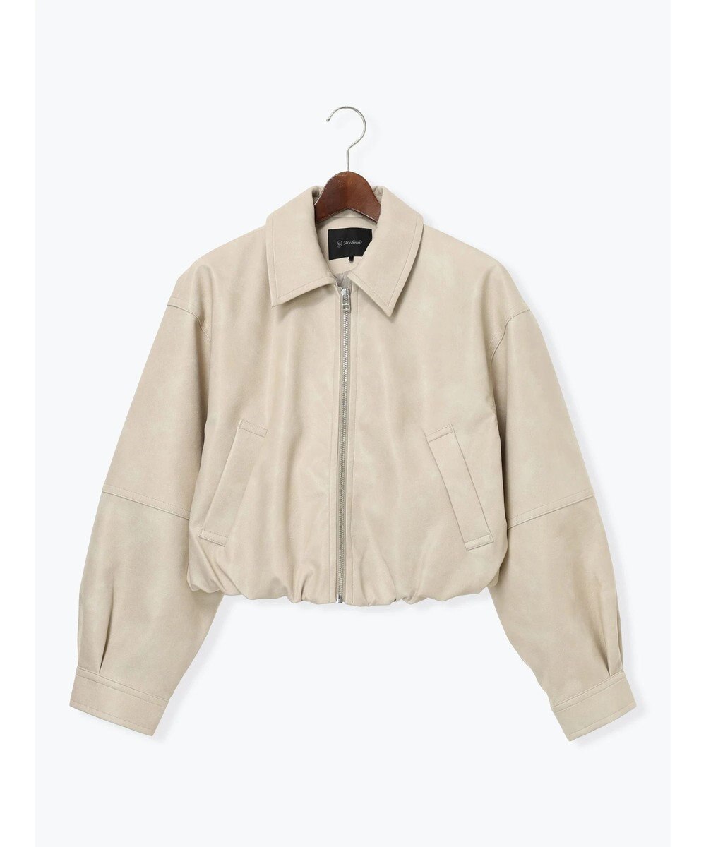 Te chichi フェイクレザークロップドブルゾン 