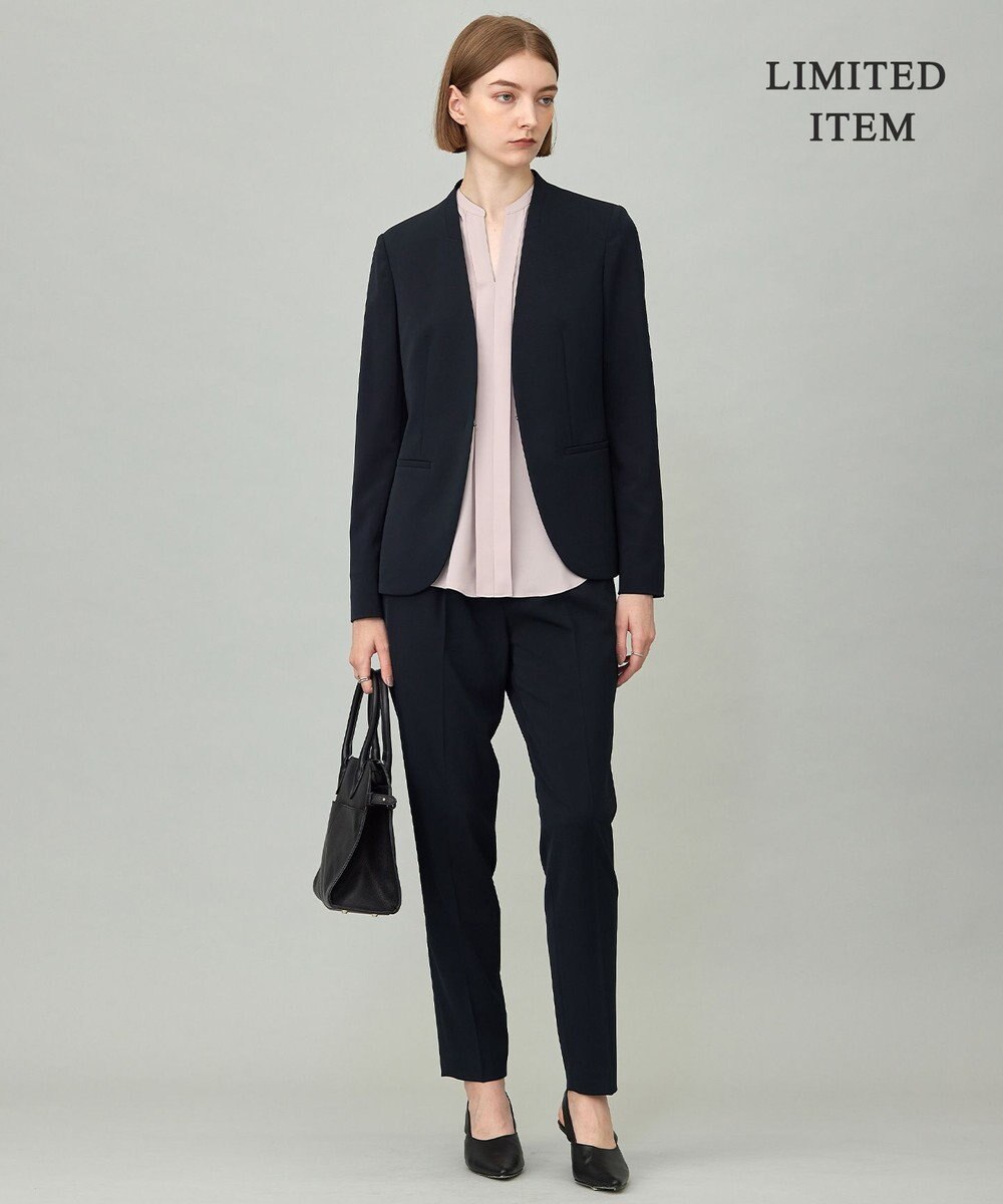 ICB L 【新色追加・WEB限定】BackSatinAmunzen キーネックブラウス 