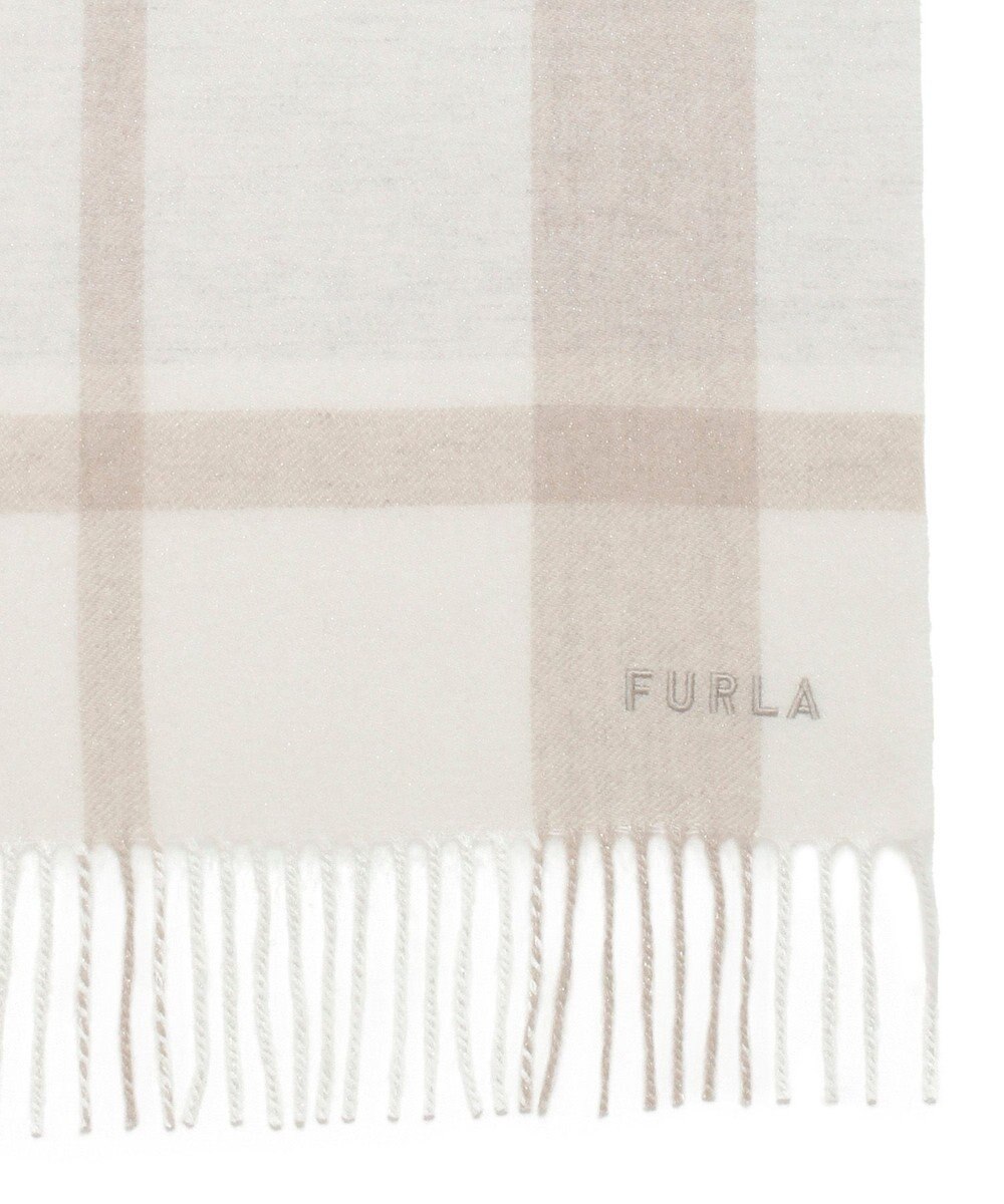 MOONBAT 【洗える】FURLA カシミヤ混ラメ入りチェックストールマフラー／幅30cm 
