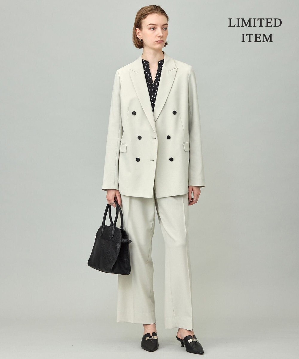 ICB L 【新色追加・WEB限定】BackSatinAmunzen キーネックブラウス 