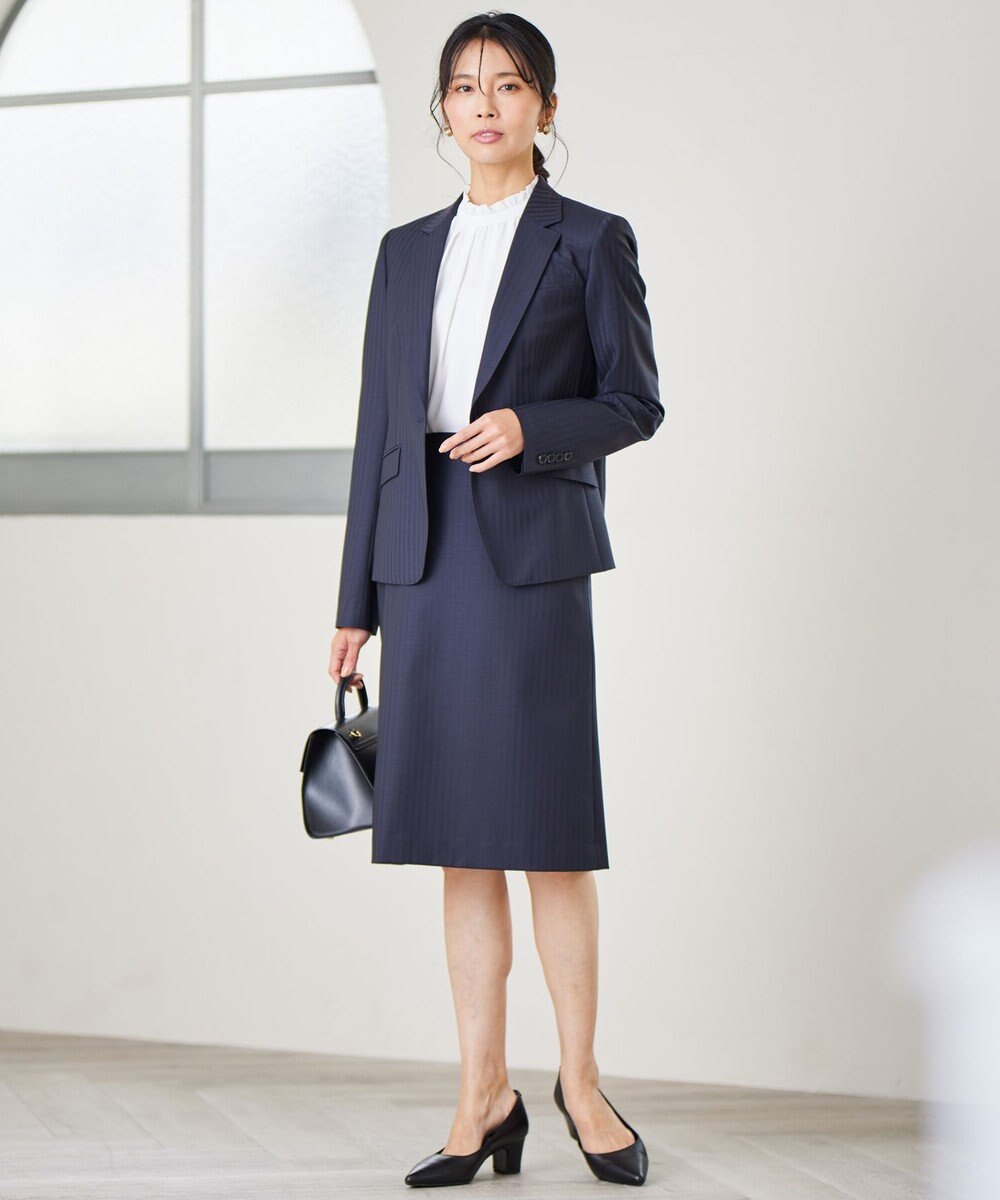 23区 L 【洗える】バックサテンアムンゼン フリルカラー ブラウス 