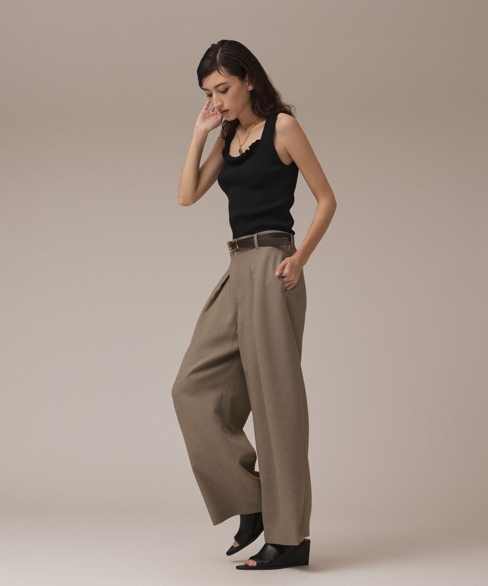 GRACE CONTINENTAL リブフリルニットトップ 