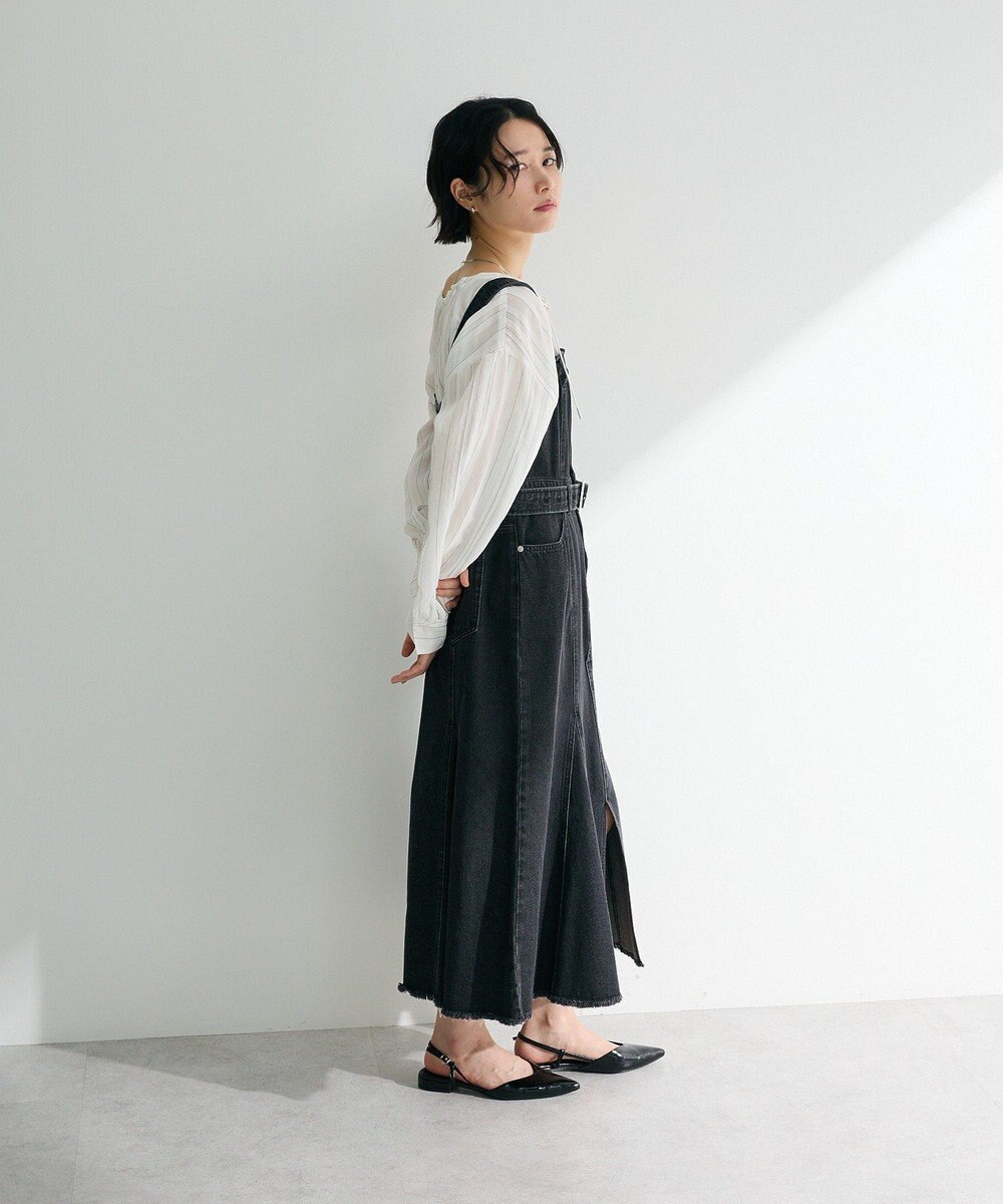 Green Parks ドロストネックシアーストライプチュニック 