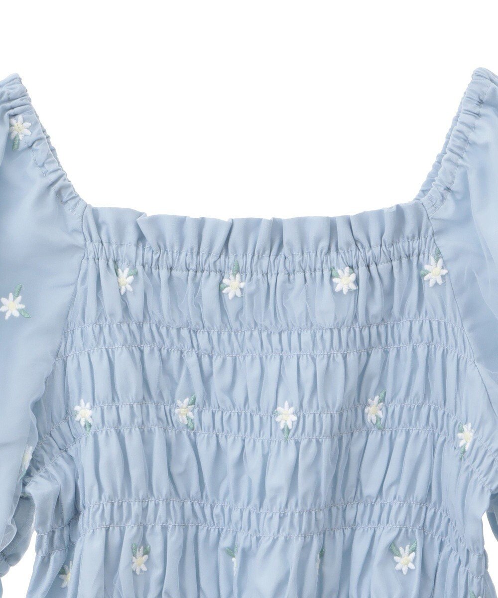 earth music&ecology フラワー刺繍シャーリングプルオーバー 