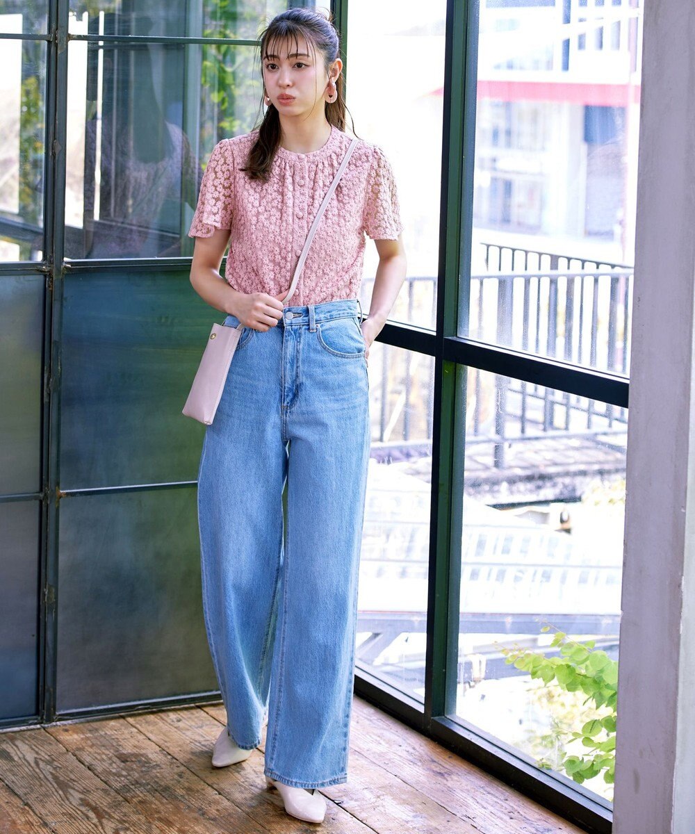 Tiaclasse 【洗える】チュールレースブラウス 