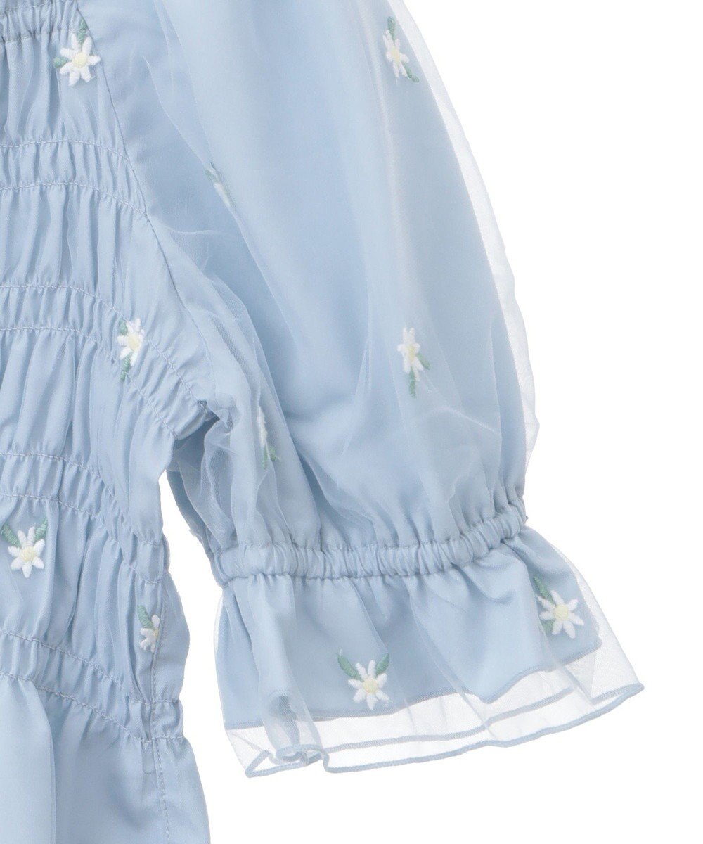 earth music&ecology フラワー刺繍シャーリングプルオーバー 