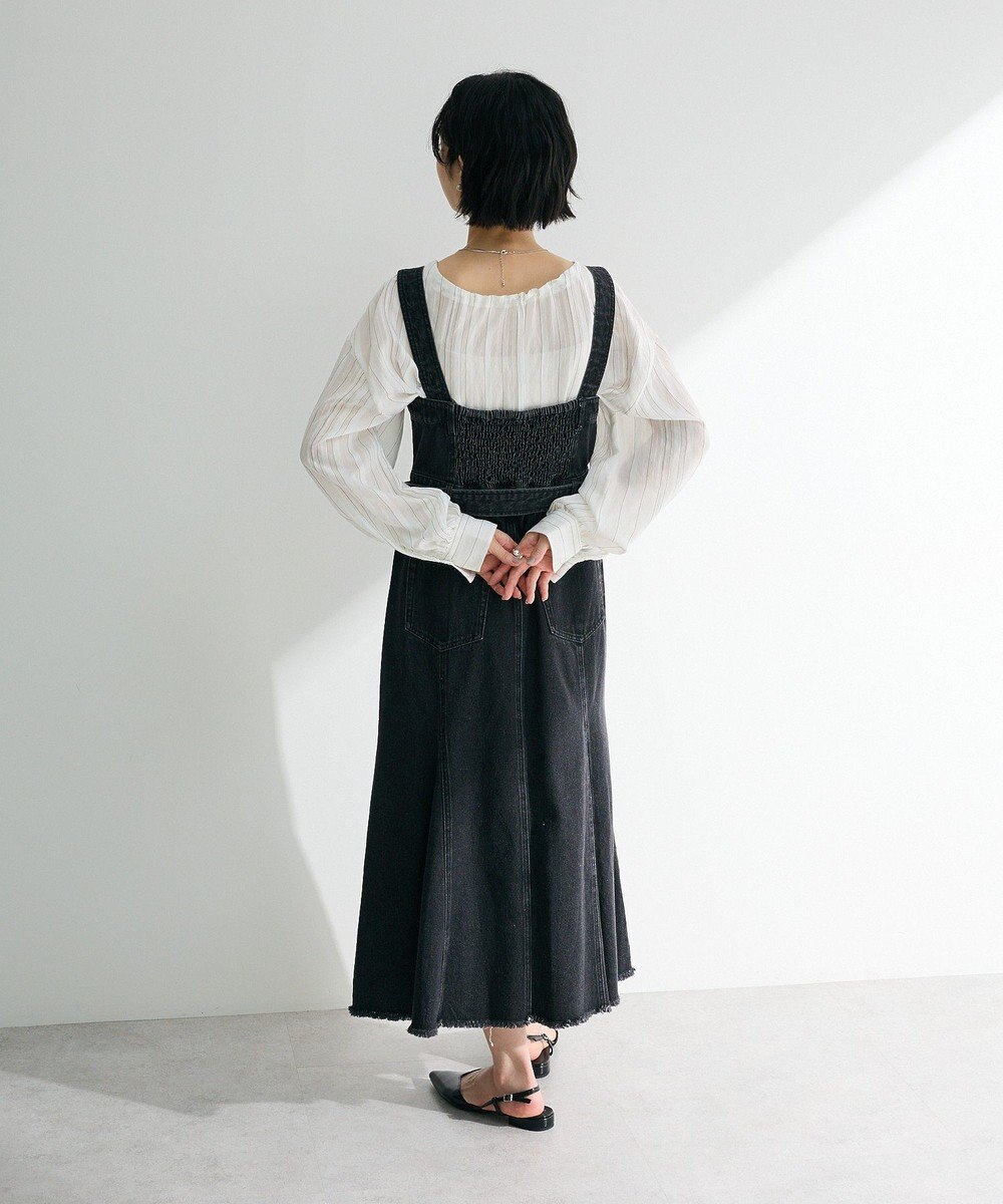 Green Parks ドロストネックシアーストライプチュニック 