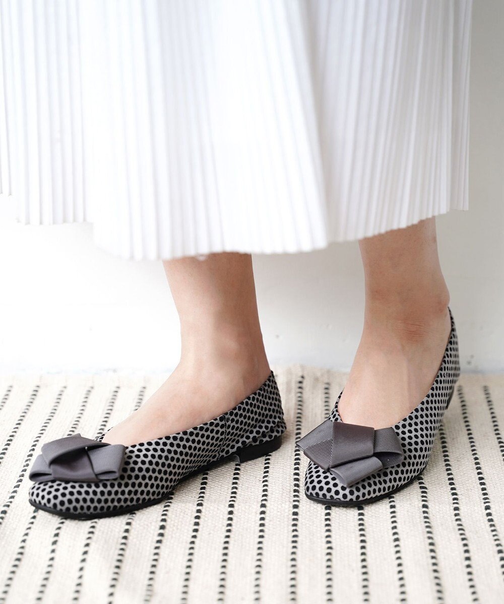 nouvelleRobe Oū サイズ追加【本革・高反発】Big Ribbon スクエアトゥ パンプス 