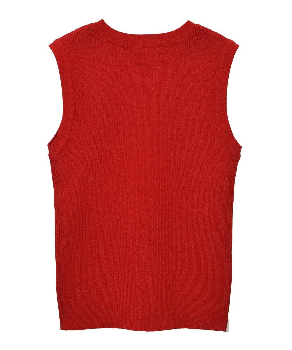 earth music&ecology ロゴ刺繍ノースリーブニットプルオーバー 