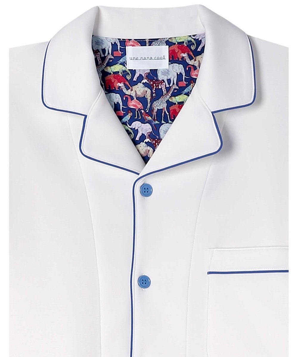 une nana cool 【綿混】ハイゲージダブルエアー メンズ長袖開襟 MADE WITH LIBERTY FABRIC 