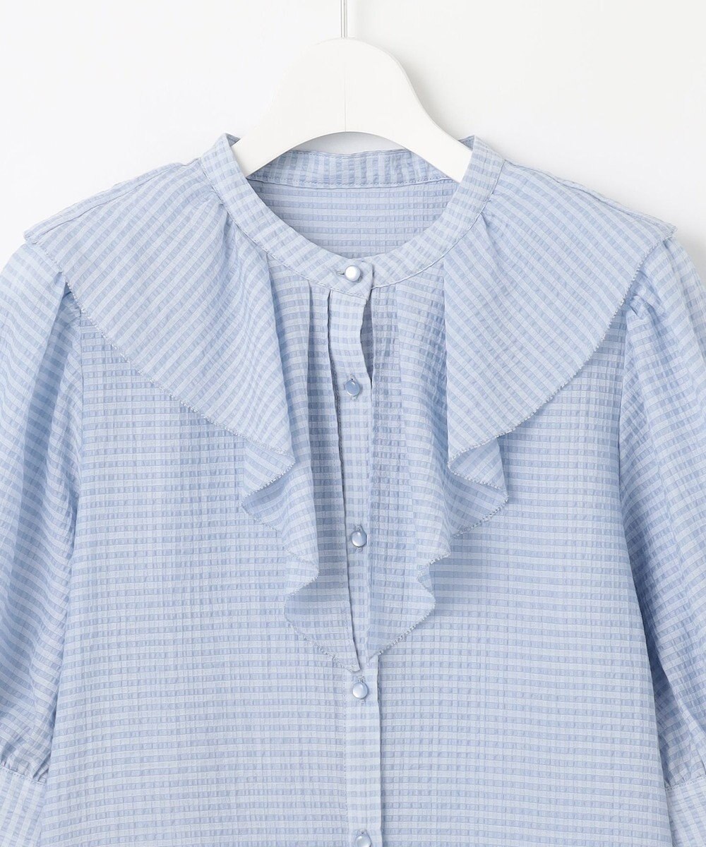 Feroux 【洗える】ラッフルフリル ブラウス 