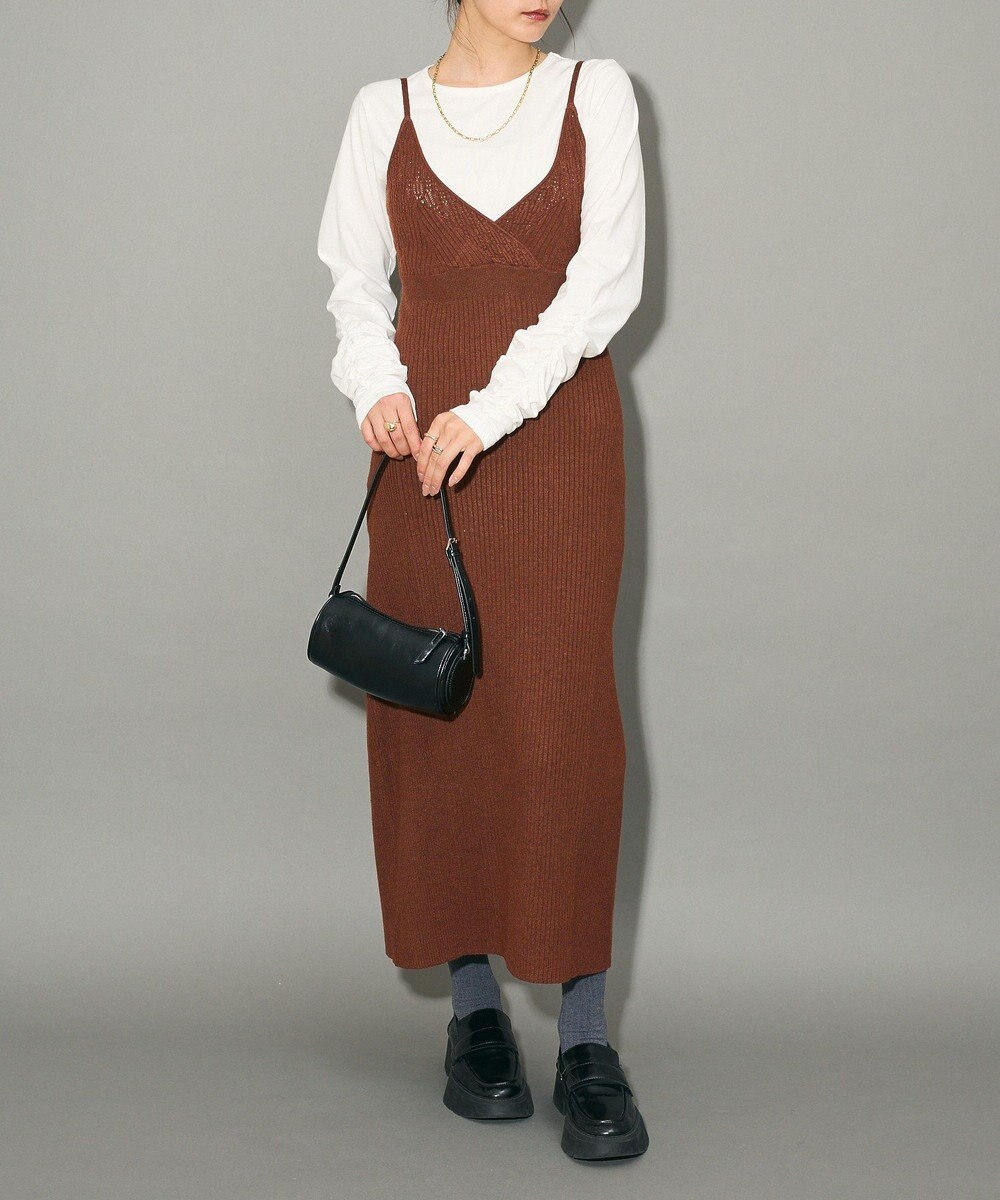 Green Parks レース編み風ビスチェキャミワンピース 