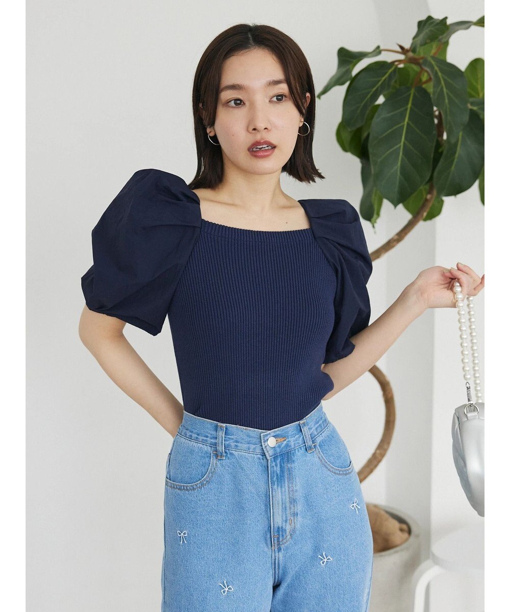 Green Parks ・ＡＮＤ　ＳＥＡＲＣＨ　布帛スリーブニットプルオーバー 