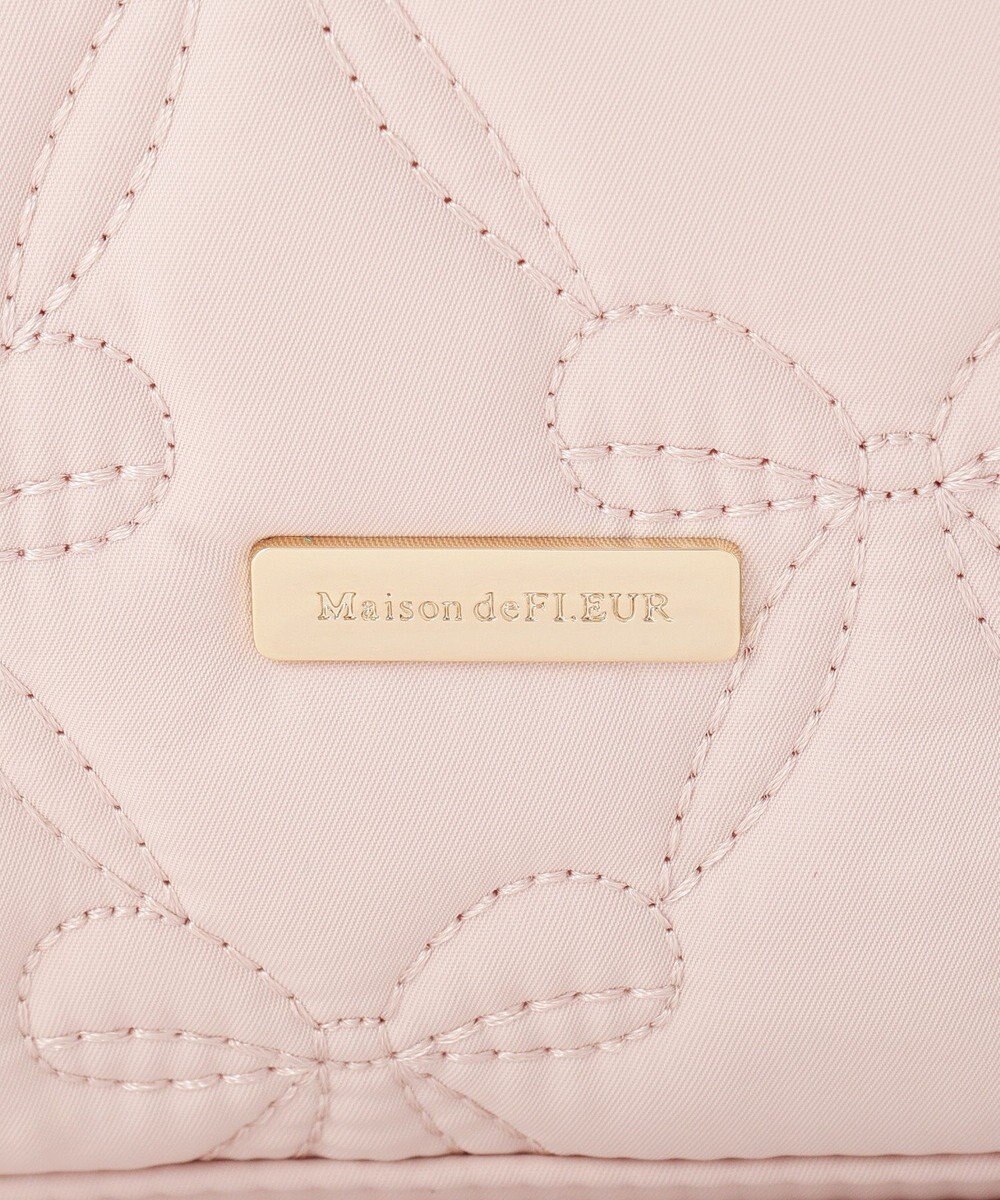 Maison de FLEUR 撥水加工リボンキルティングトートバッグ 