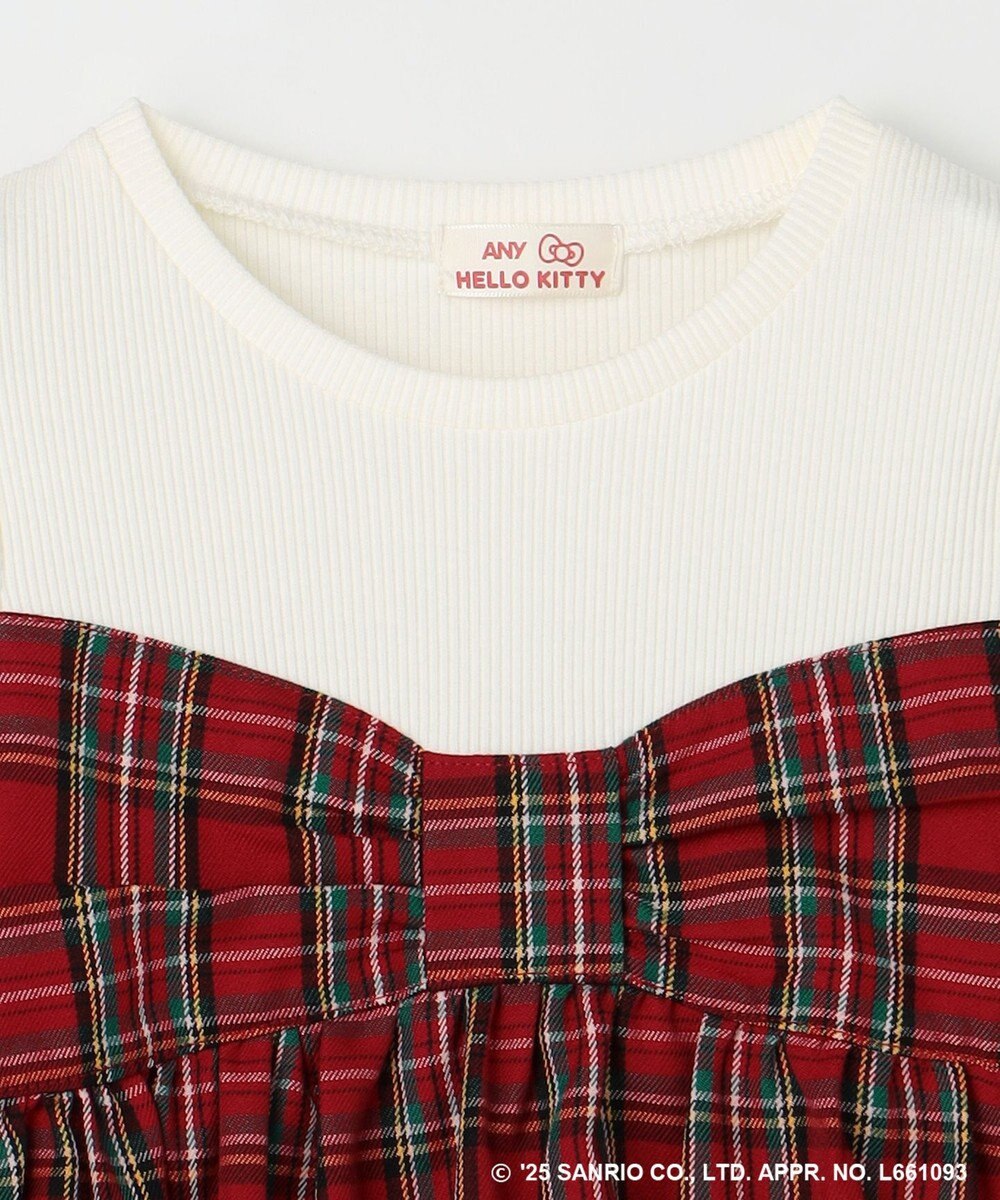 ANY KIDS 【ハローキティ×ANY KIDS】ドッキング刺繍 長袖Tシャツ 