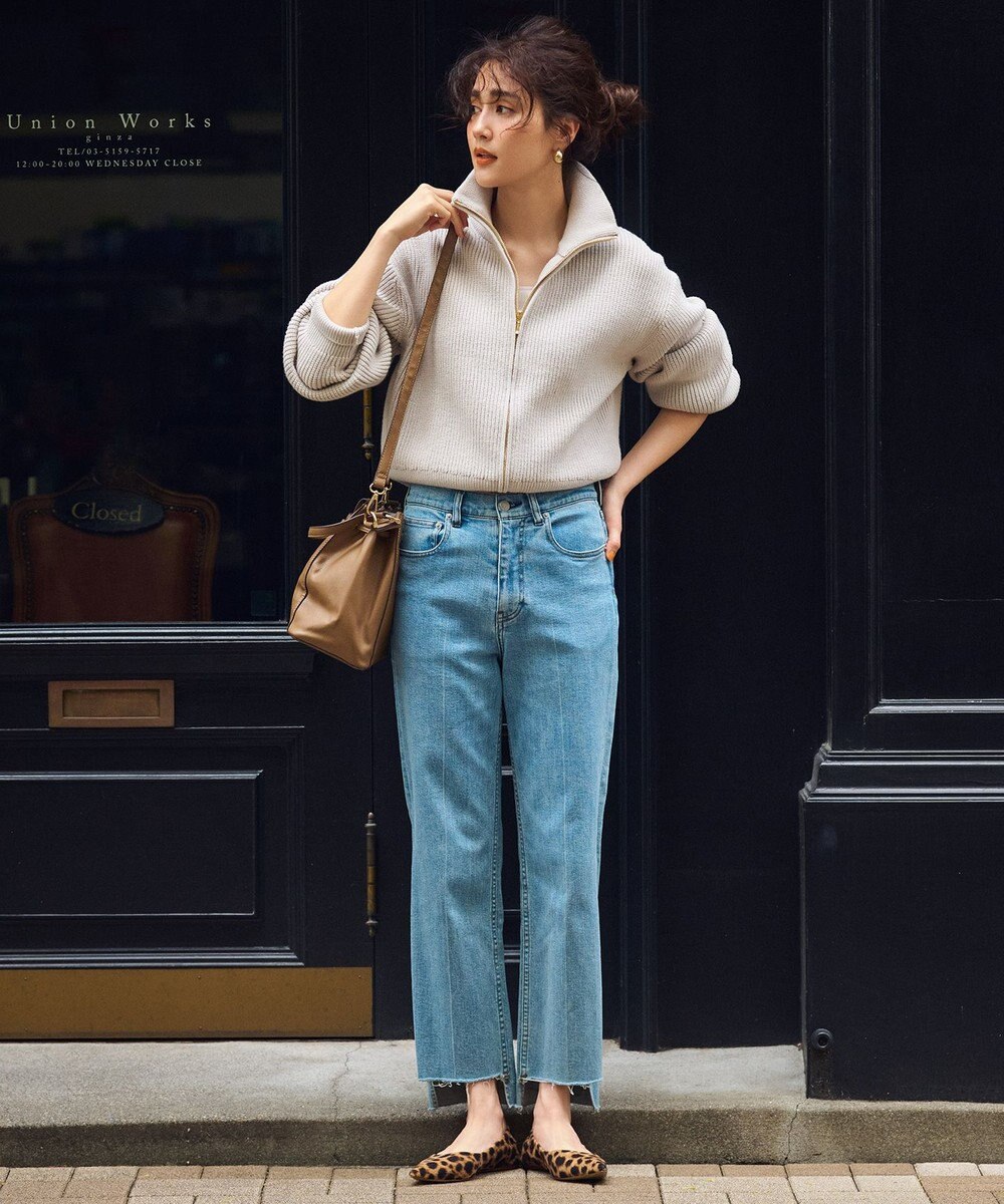 23区 S 【洗える】コットンリリー ニットブルゾン 