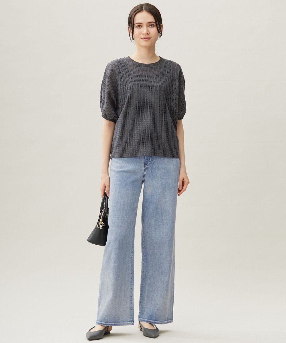 自由区 【カタログ掲載・洗える】チェックジャカード カットソー 