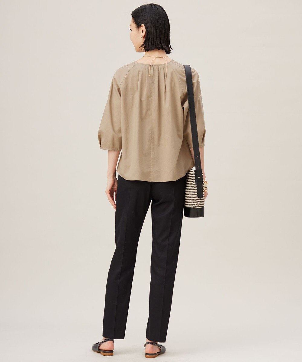 自由区 L 【洗える】エンブロイダリーブロードプルオーバー ブラウス 