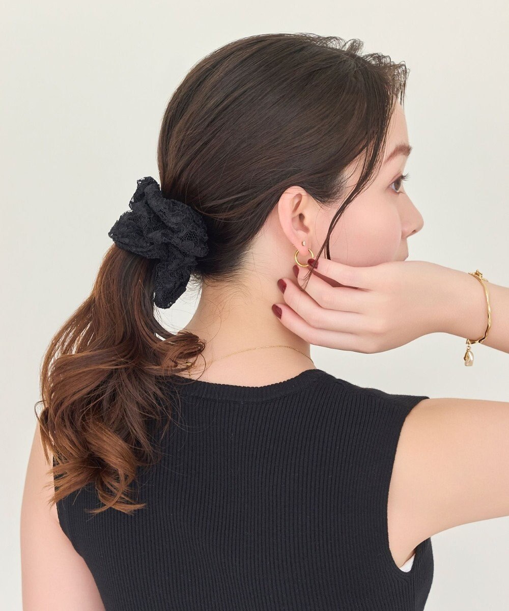 Phoebe ガーリッシュレースシュシュ　ブラック 